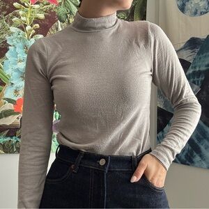 Grey Turtleneck Bodysuit From Abercrombie Soft A&F Cozy Line